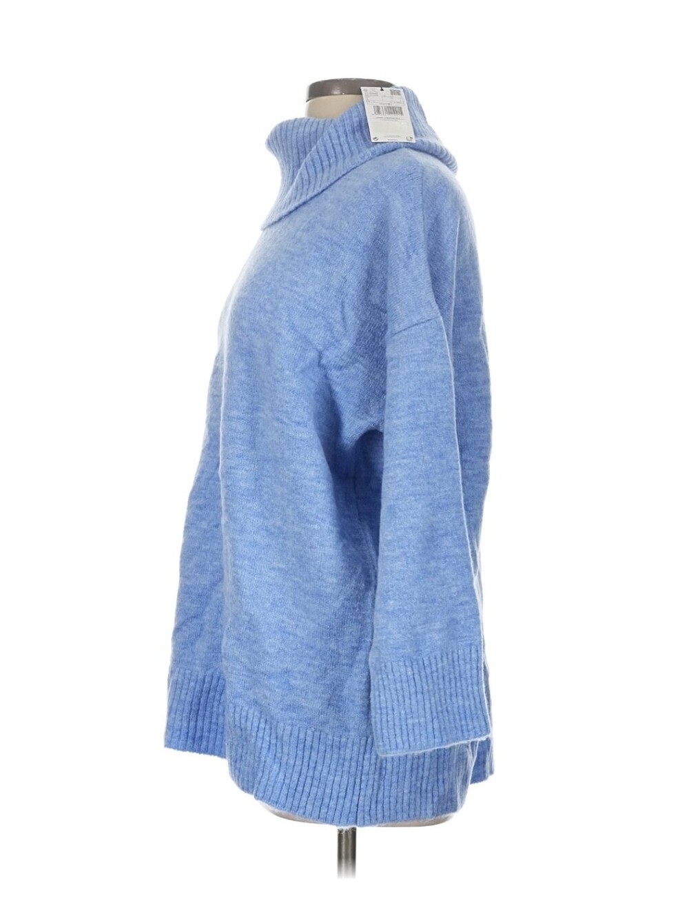 MNG Mango Blue Turtleneck Sweater Cozy Knit Size L/XL NWT - Picture 4 of 7